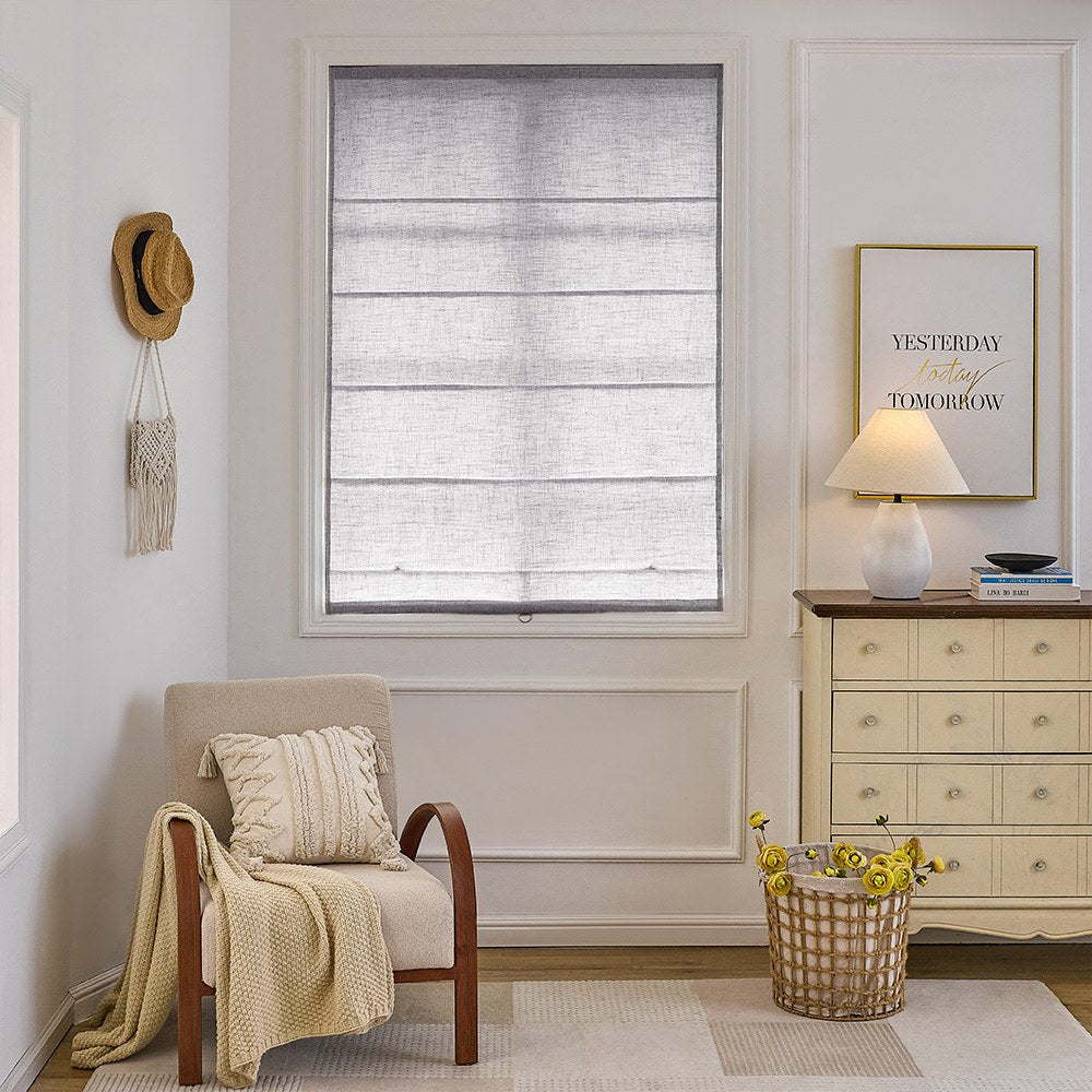 Arabella Light Linen Roman Shade