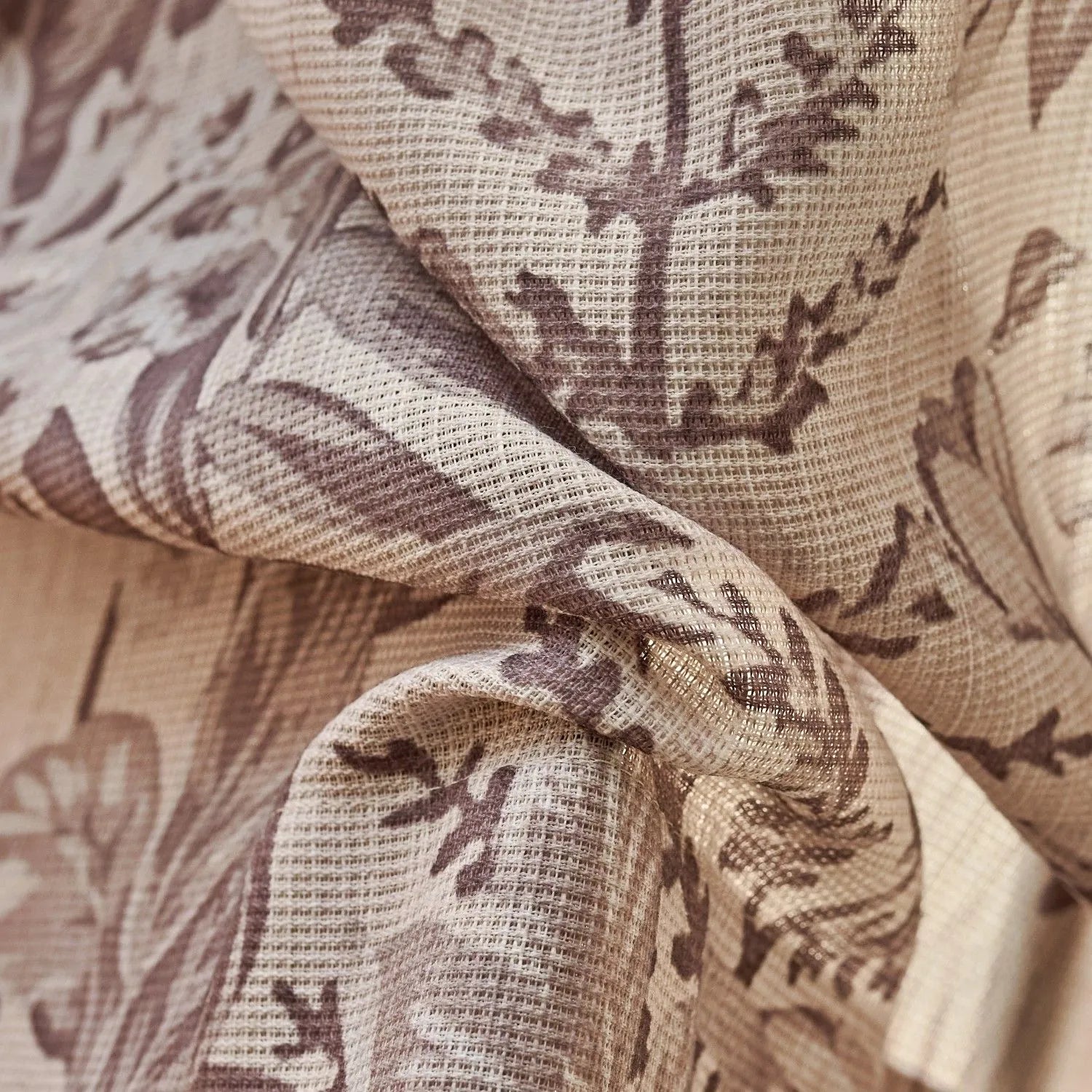 Aria Bottom-Half Toile Print Sheer Curtains