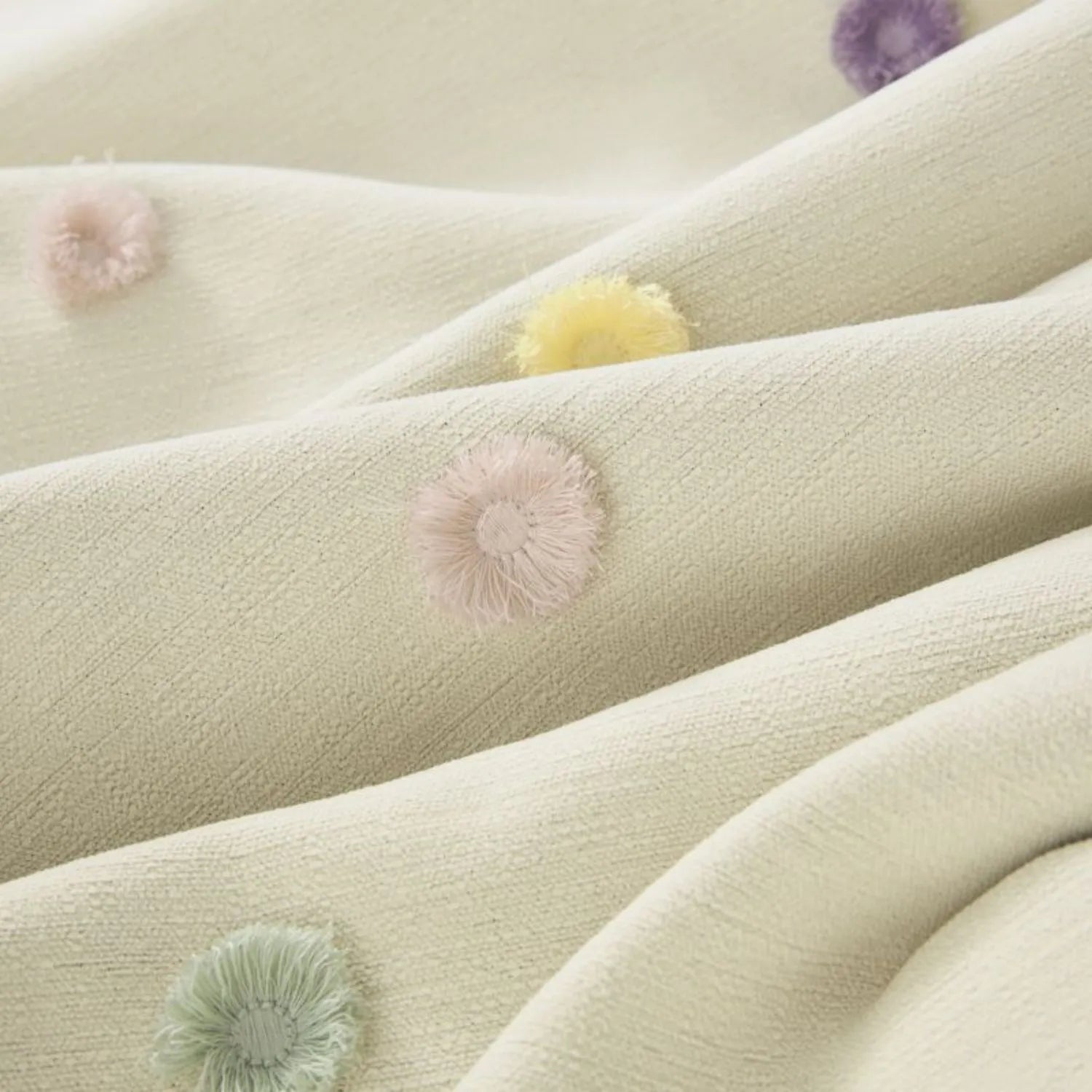 Ashley Pom Pom Embellished Chenille Curtains