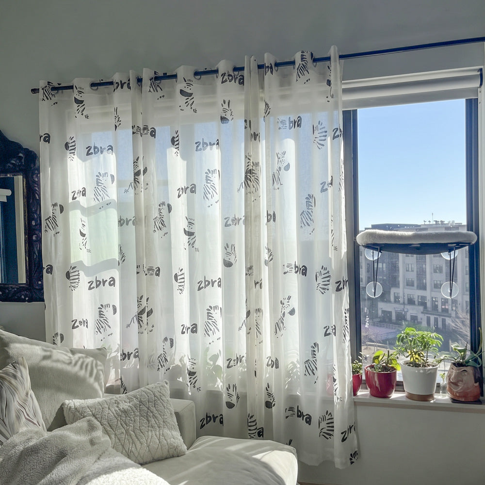 Aspen Minimalist Zebra Print Sheer Curtains