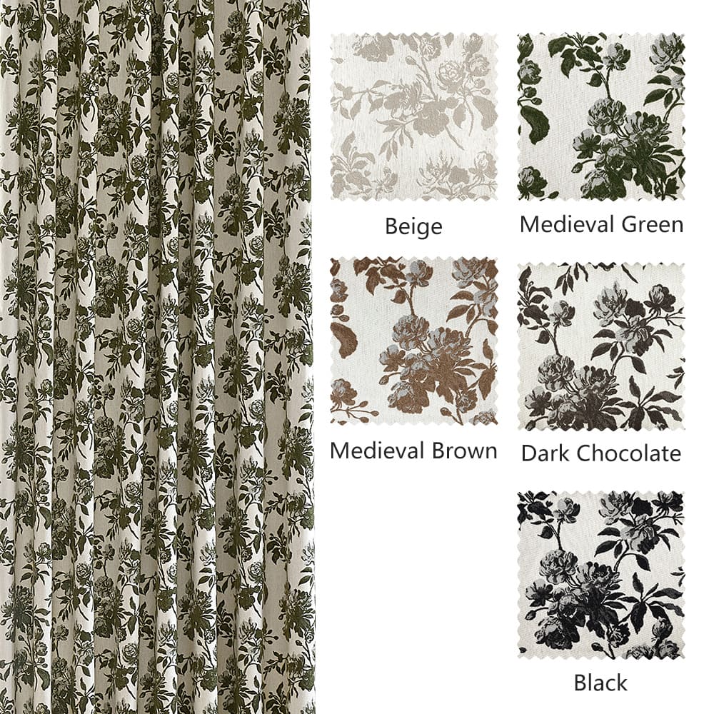 Aurora Vintage Floral Cafe Curtains