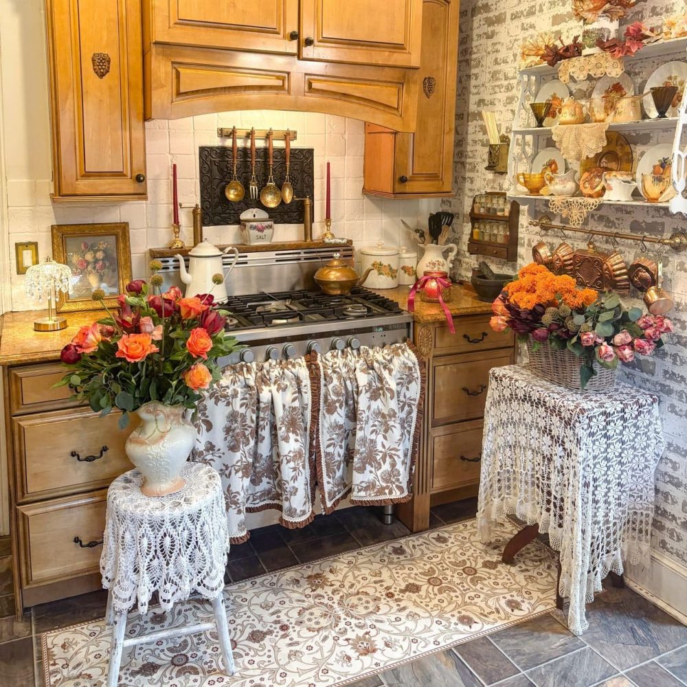 Aurora Vintage Floral Cafe Curtains