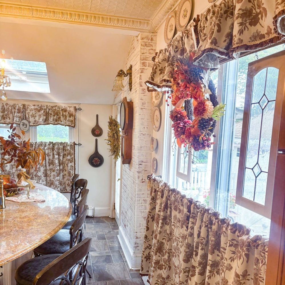 Aurora Vintage Floral Cafe Curtains