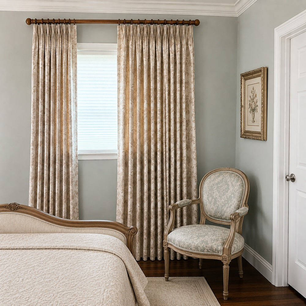 Aurora Retro Rose Blooming Jacquard Custom Curtains