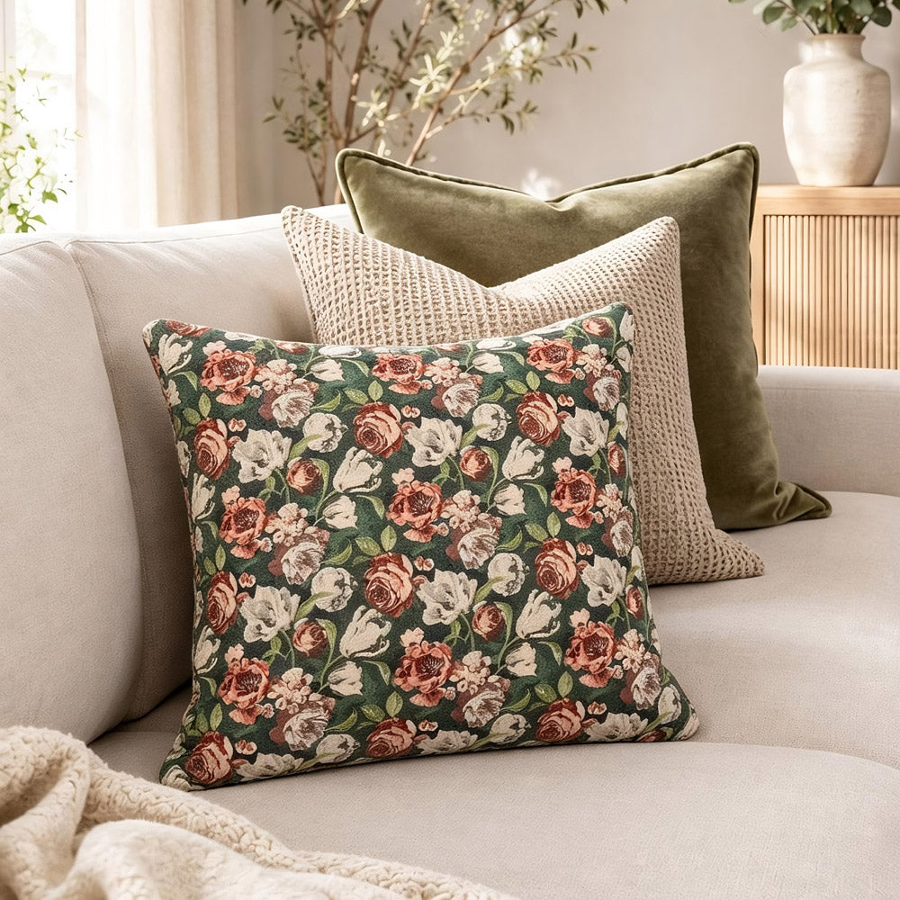 Aveline Vintage Floral Print Pillow Cover