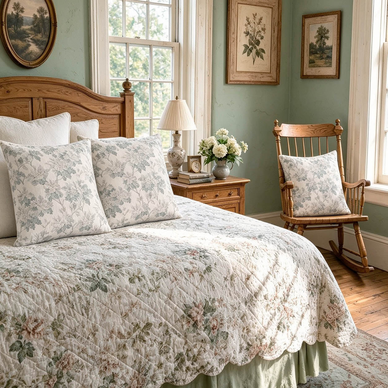 Aveline Vintage Floral Print Pillow Cover