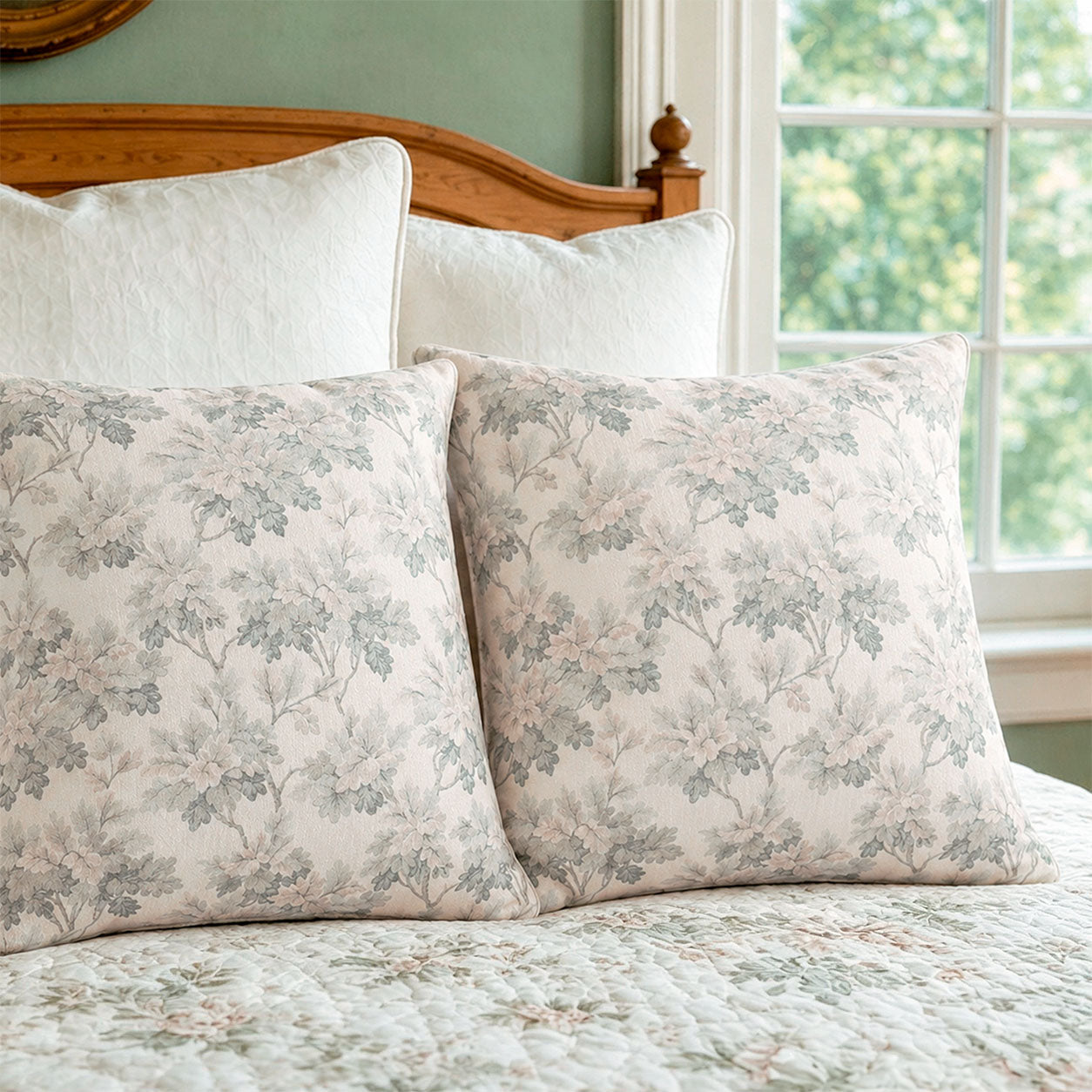 Aveline Vintage Floral Print Pillow Cover