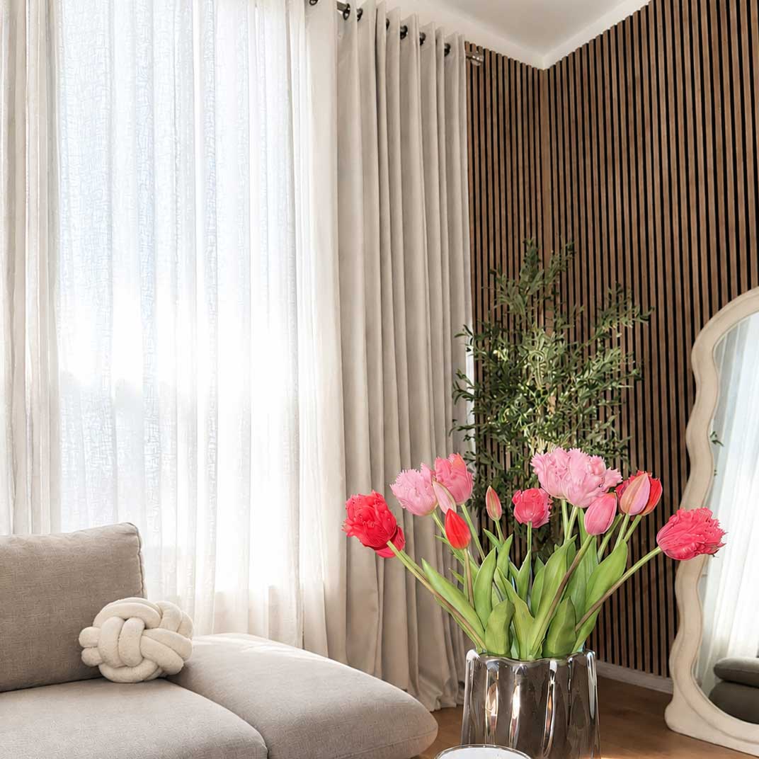 Ayo Wood Grain Textured 100% Blackout Curtains