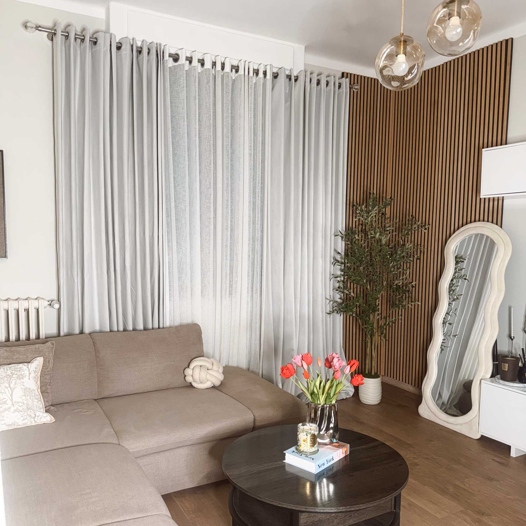 Ayo Wood Grain Textured 100% Blackout Curtains