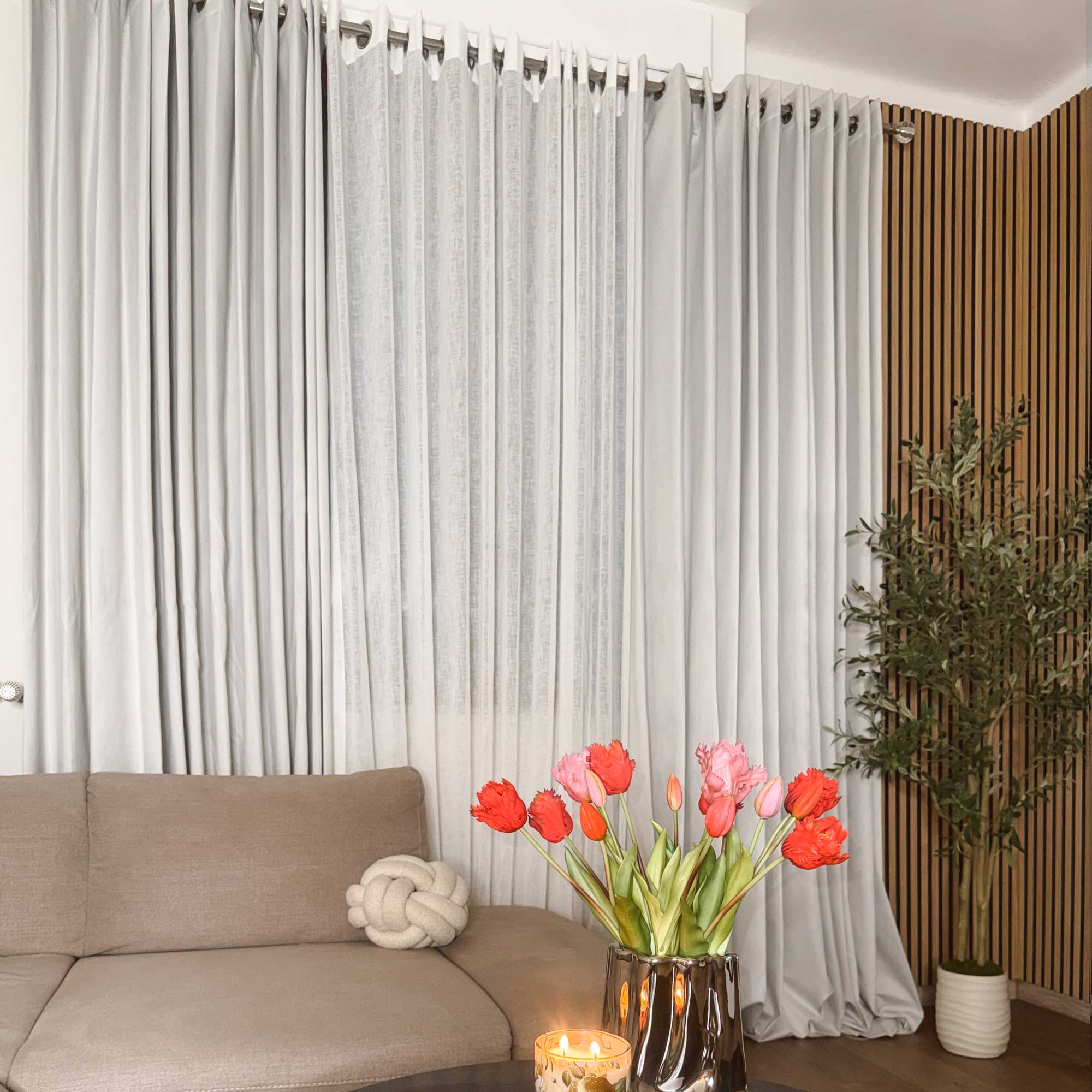 Ayo Wood Grain Textured 100% Blackout Curtains