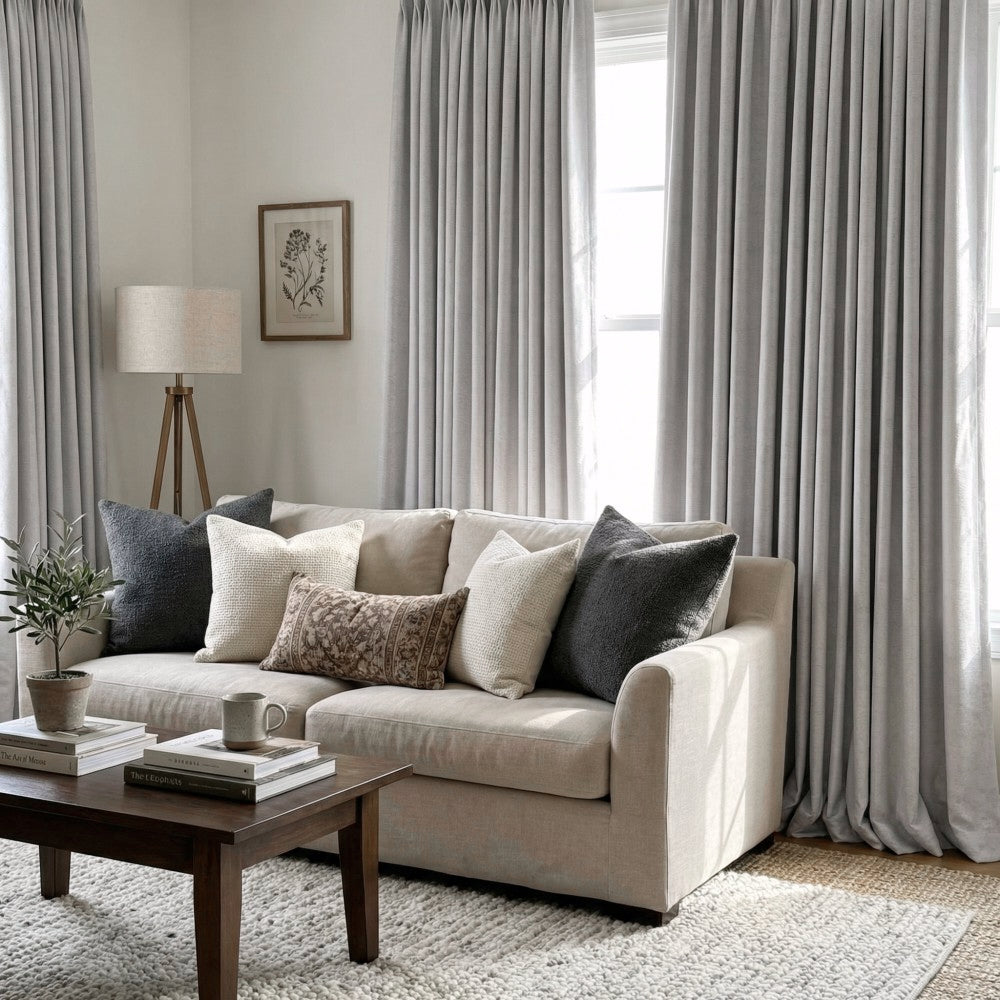 Ayo Wood Grain Textured 100% Blackout Curtains