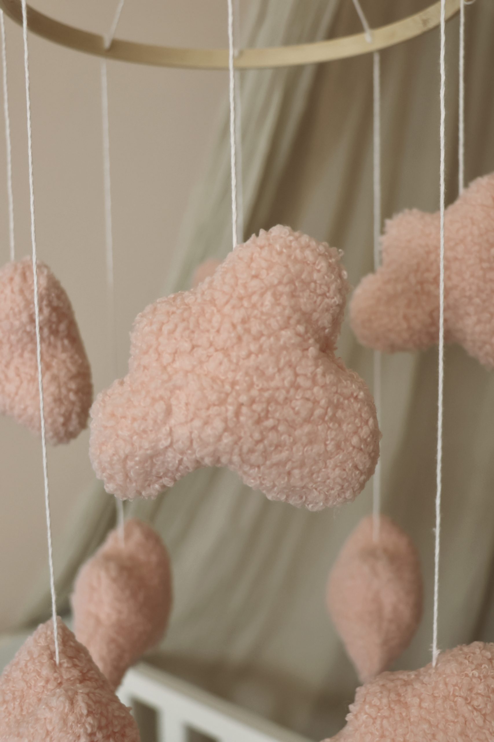 Handmade Boucle clouds pink-1