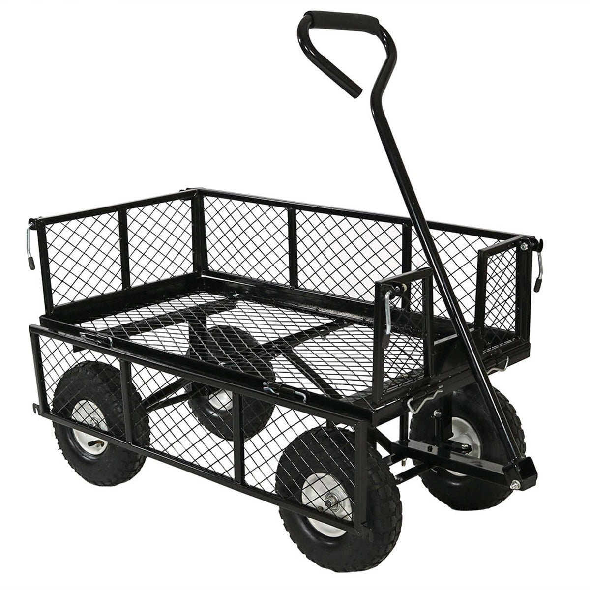 Heavy Duty Black Wheelbarrow Steel Log Garden Cart-1