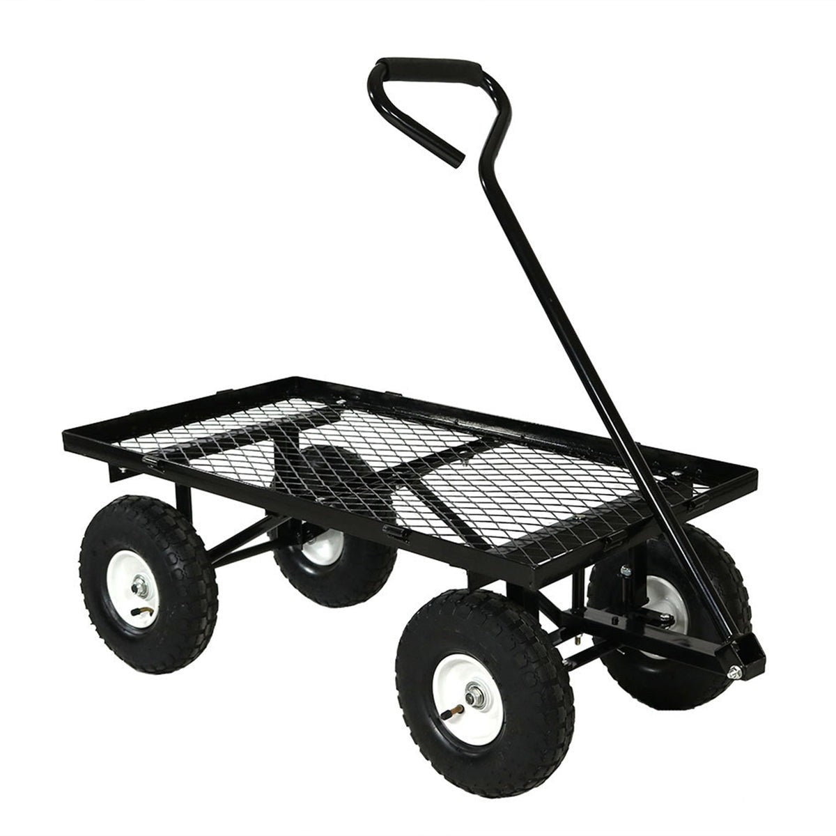 Heavy Duty Black Wheelbarrow Steel Log Garden Cart-2