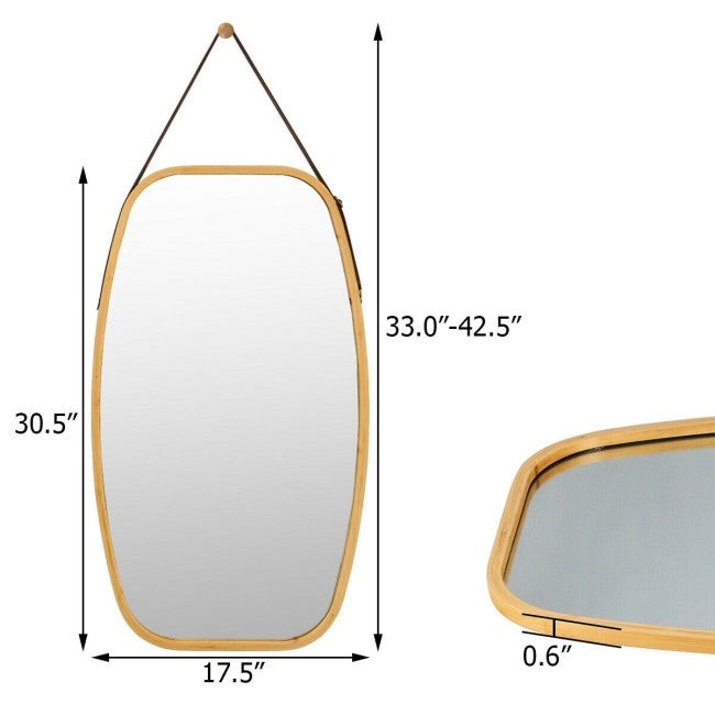 30.5 Inch Bamboo Wall Mounted Bathroom Mirror-3