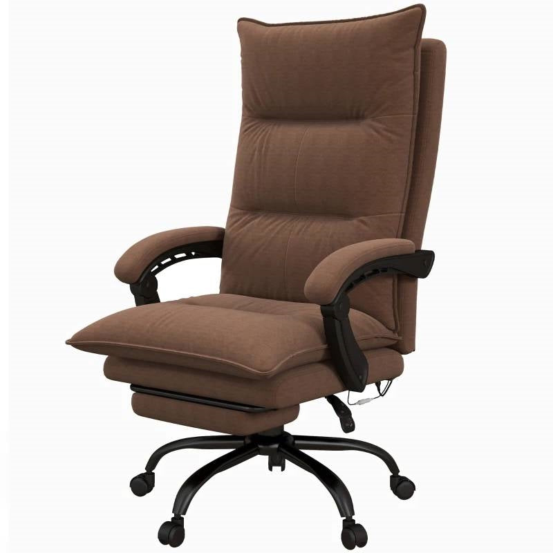 Double Padded Executive Massage Heated Office Chair Brown-0