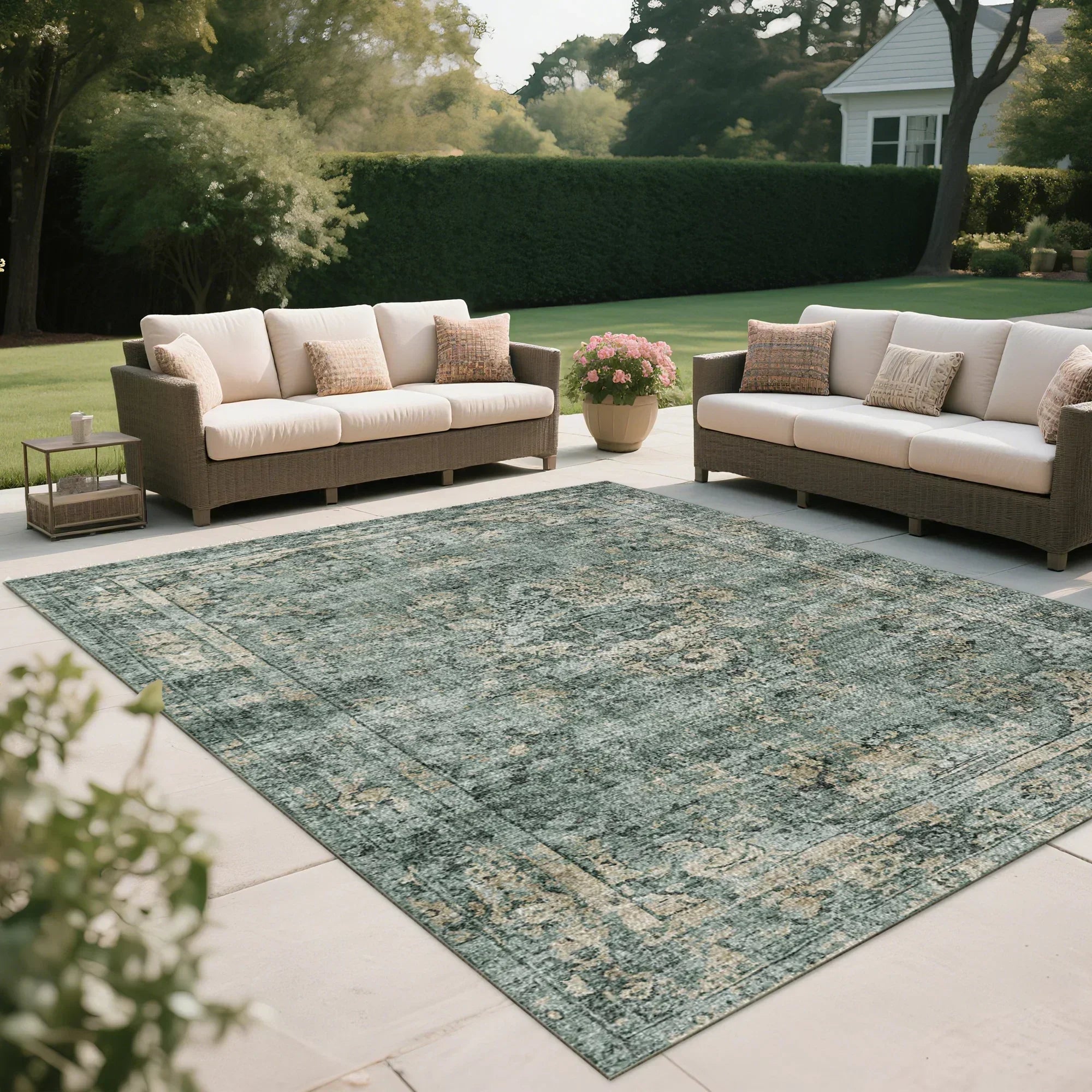 7ft x 5ft Vintage Indoor Non-Slip Washable Large  Area Rugs for Bedroom Living Room