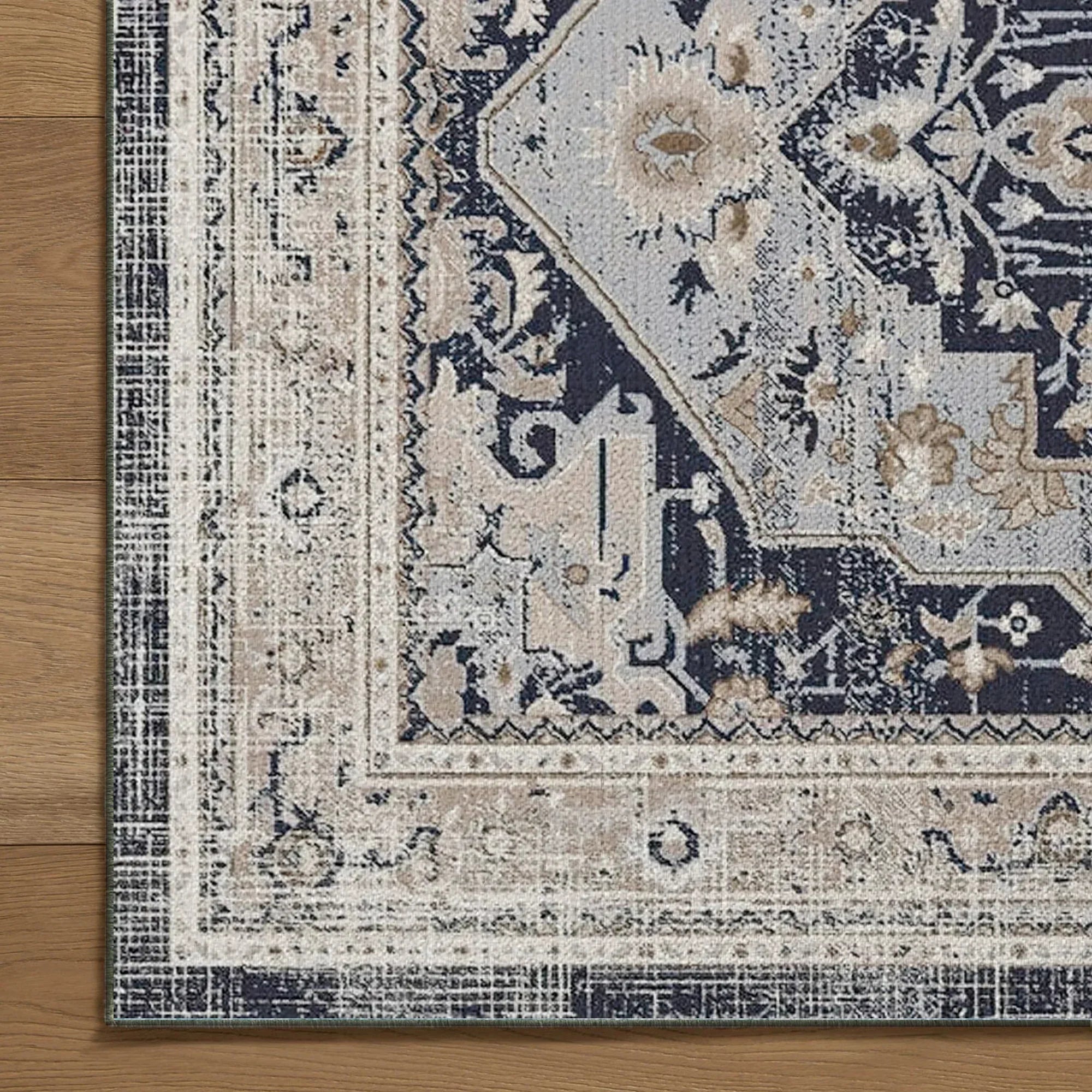 7ft x 5ft Vintage Indoor Non-Slip Washable Large  Area Rugs for Bedroom Living Room