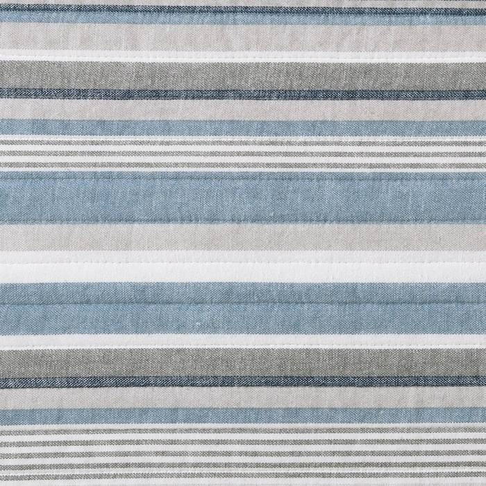 100-Percent Cotton Blue White Grey Nautical Stripes 4 Piece Daybed Cover Set-1