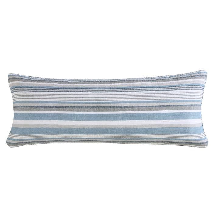 100-Percent Cotton Blue White Grey Nautical Stripes 4 Piece Daybed Cover Set-4