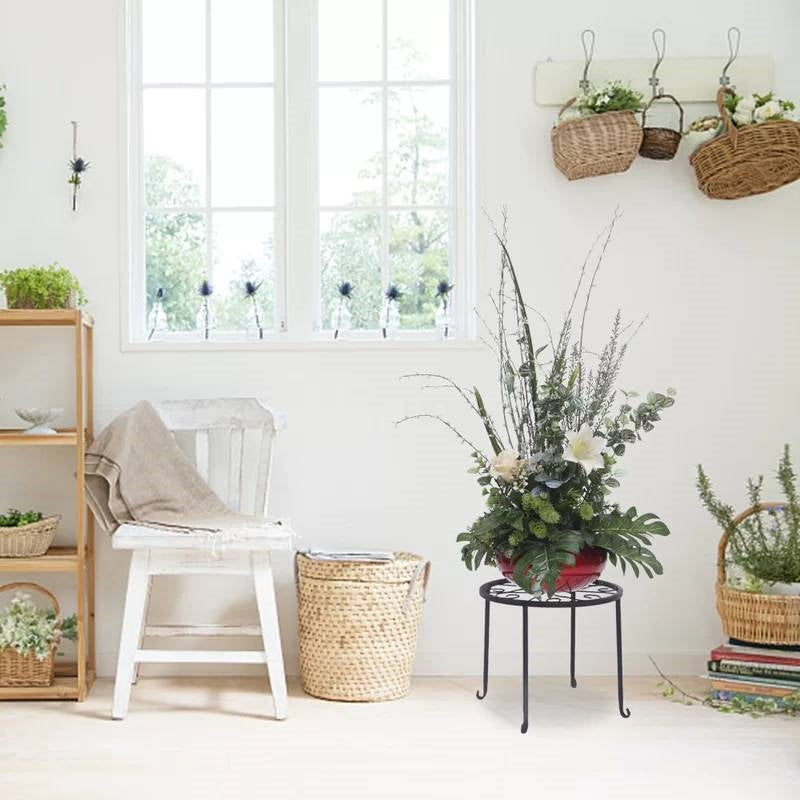 Set of 4 - Indoor Outdoor Black Metal Plant Stand-2