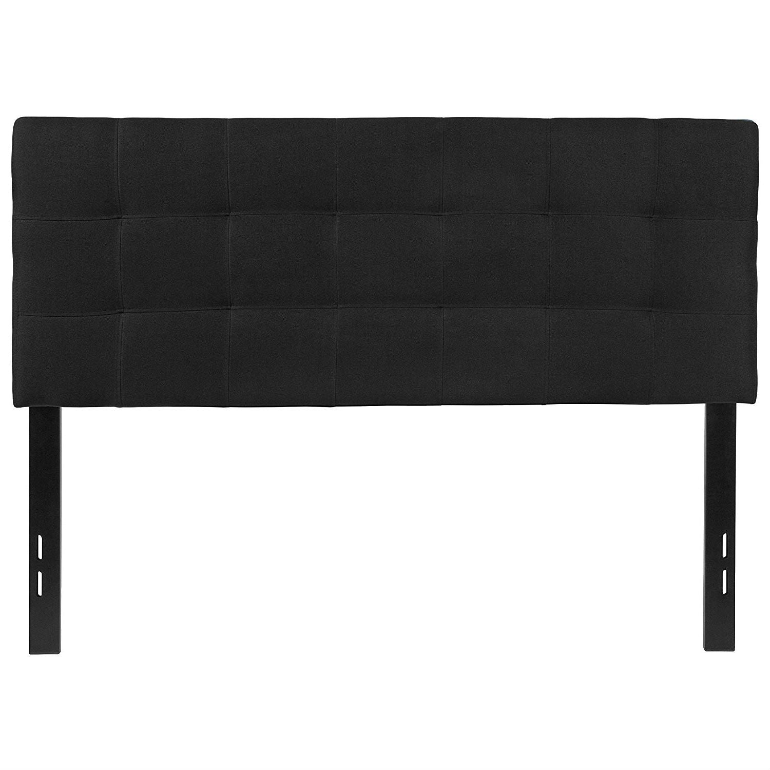 Full size Modern Box-Stitch Black Fabric Upholstered Headboard-1