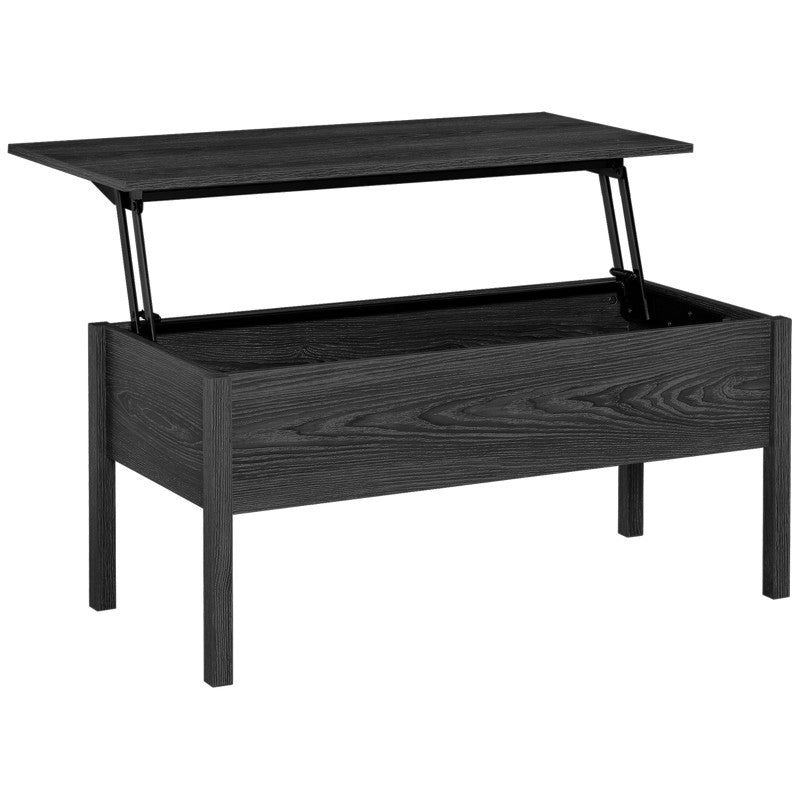 Modern Black Lift Top Coffee Table w/ Hidden Storage-0