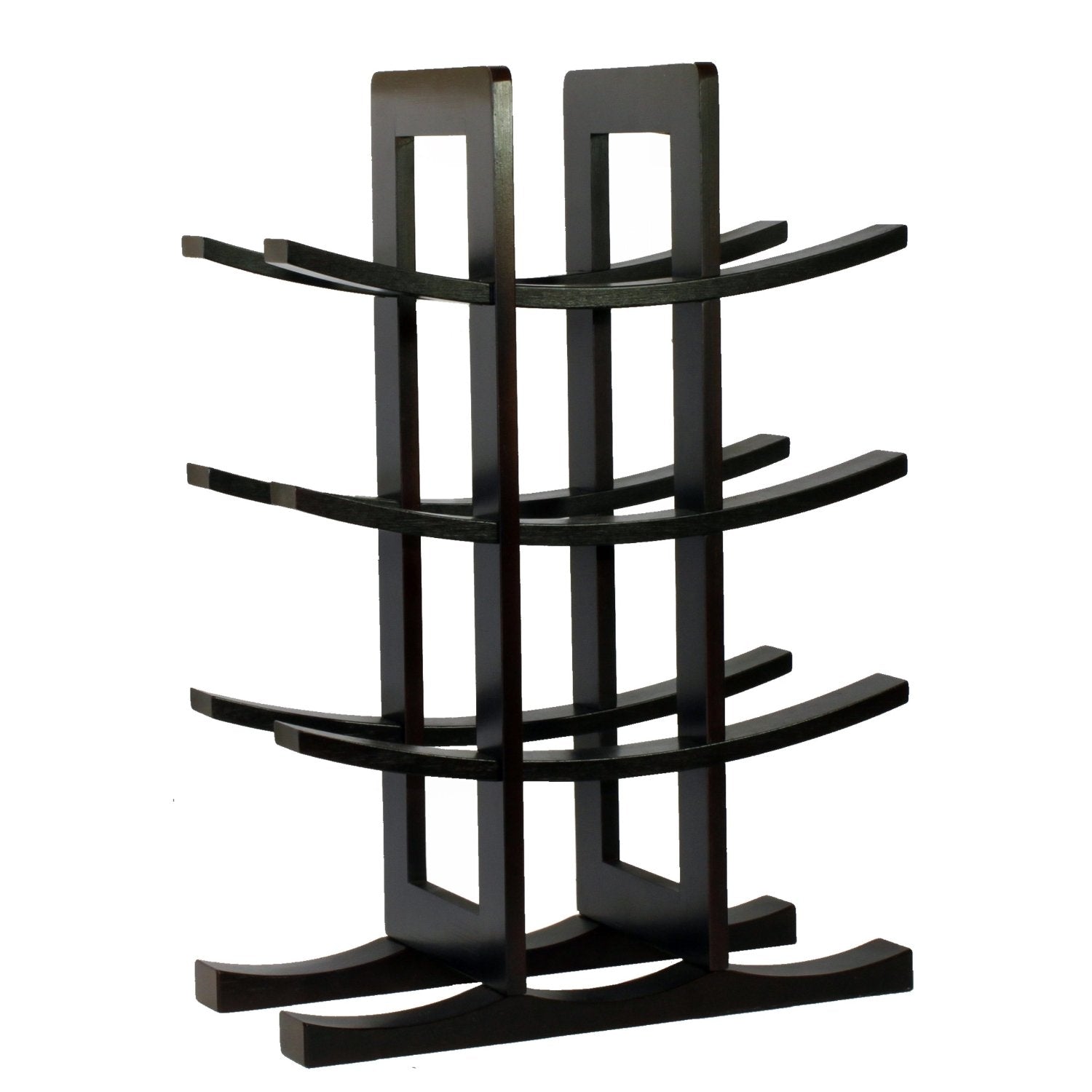 12-Bottle Wine Rack in Dark Espresso Finish Bamboo-0