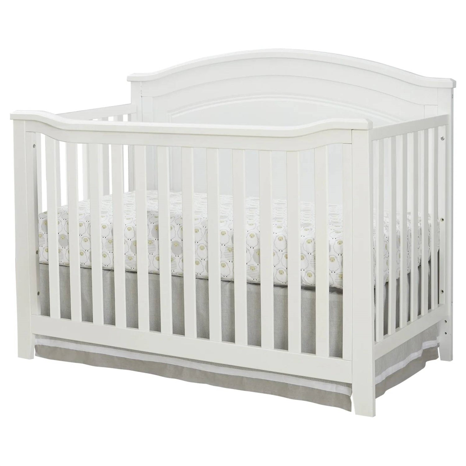 SF Home Solid Wood Convertible Crib in White - Toddler Bed Sold Separately-0