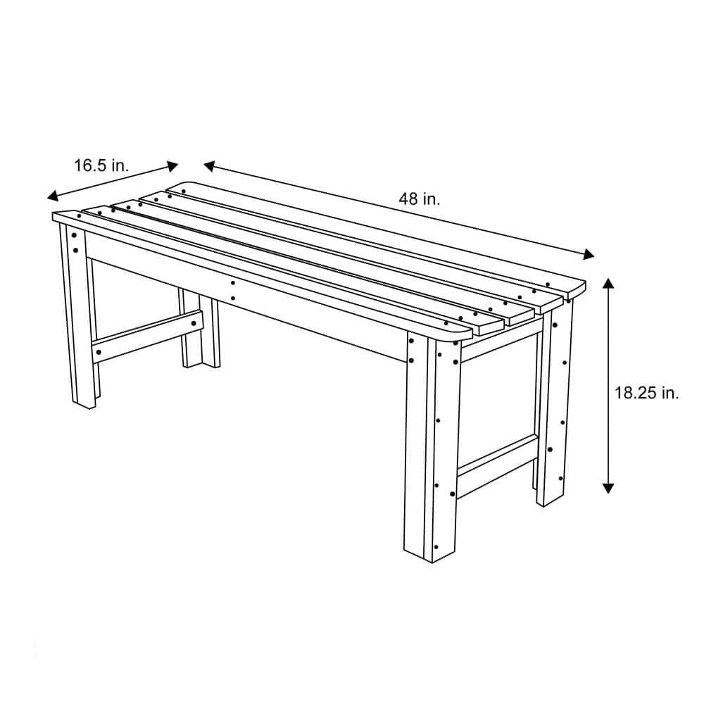 Outdoor Patio Backless Cedar Wood 4-ft. Garden Bench in Natural Finish-3