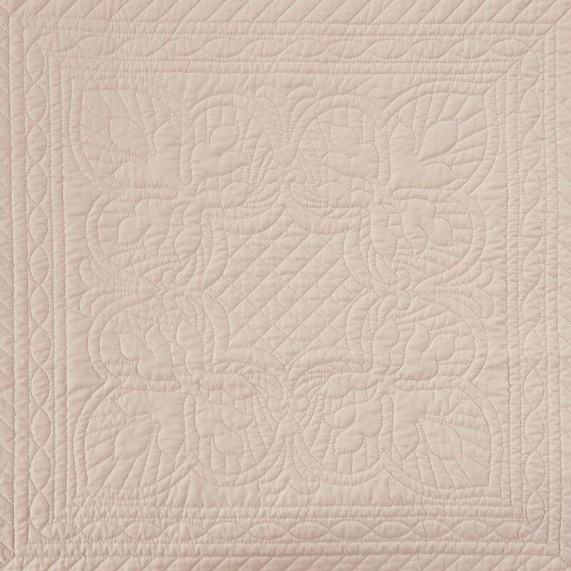 Full/Queen Size 3 Piece Reversible Scalloped Edges Microfiber Quilt Set in Blush-4