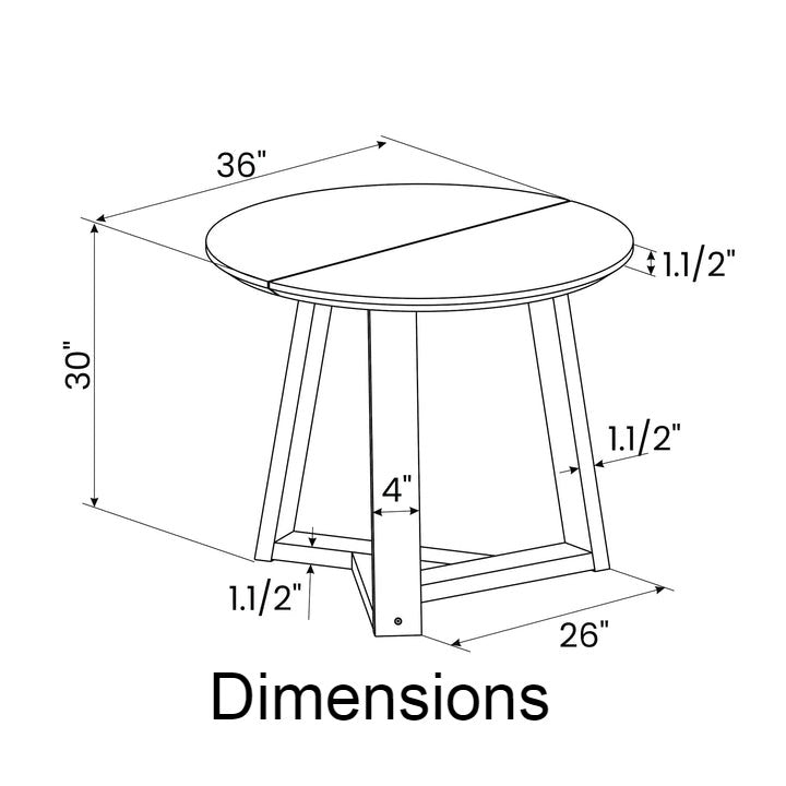 36 Inch Round Scandinavian Solid Wood Dining Table in Blonde-4