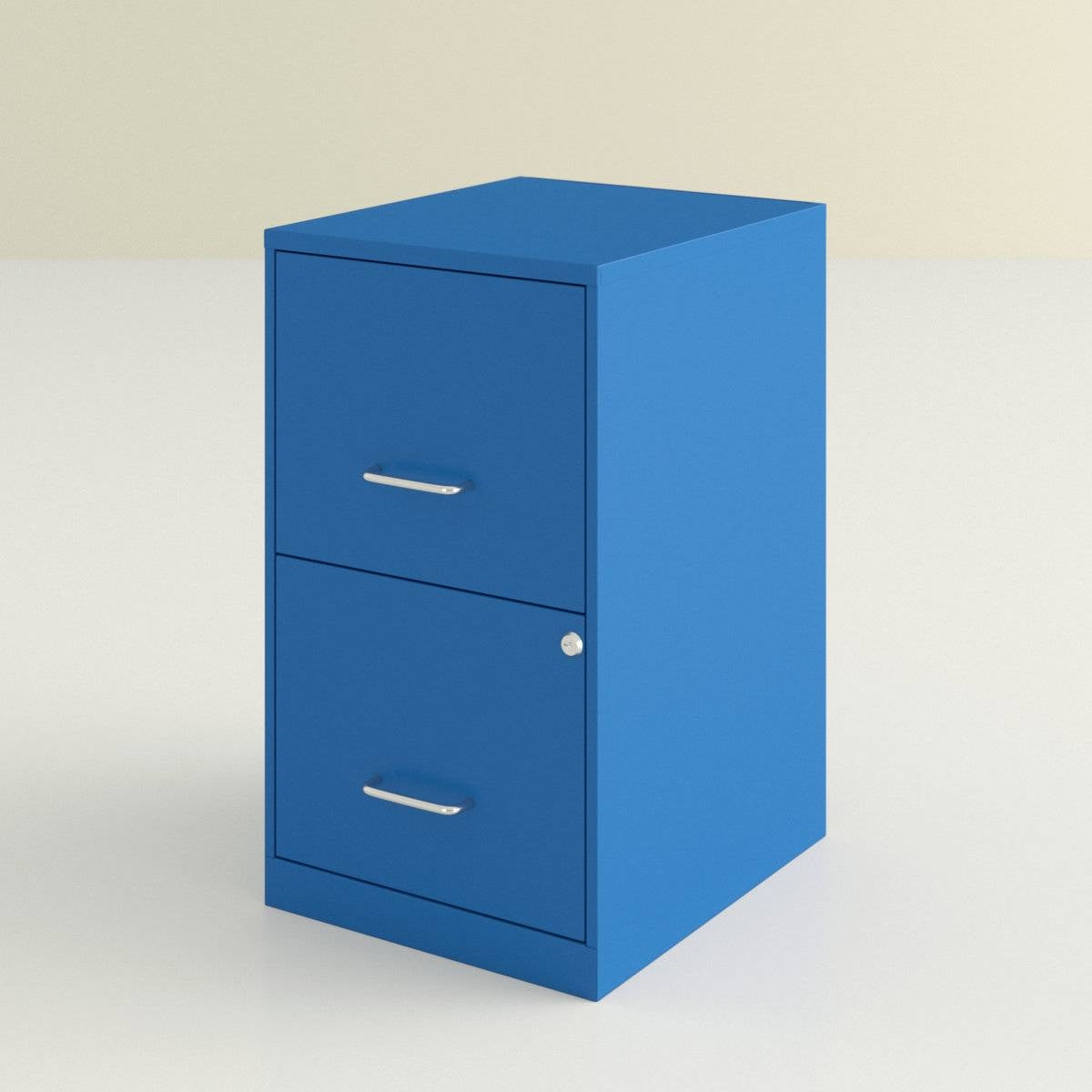 Blue Metal 2-Drawer Vertical Key Locking Heavy Duty Filing Cabinet-1