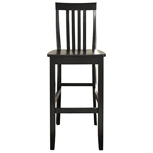 Set of 2 - Solid Hardwood 30-inch Bar Stool in Black Wood Finish-2