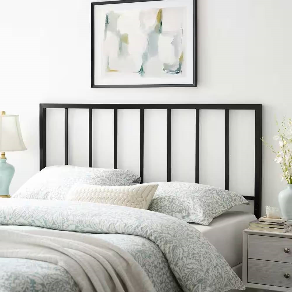 Full size Modern Classic Black Metal Headboard-2