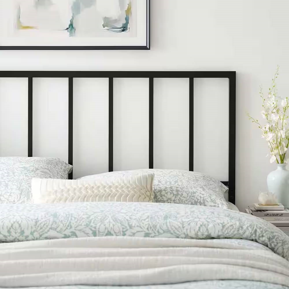 Full size Modern Classic Black Metal Headboard-3