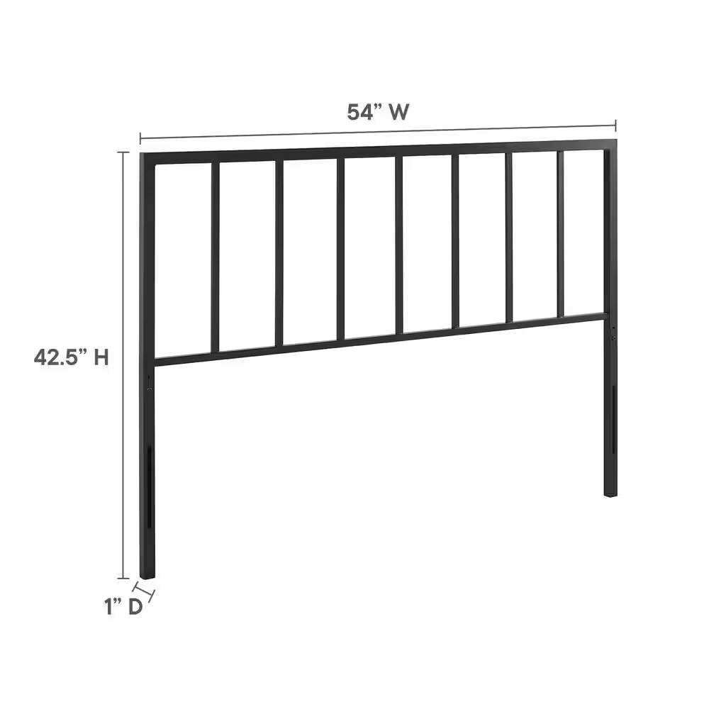 Full size Modern Classic Black Metal Headboard-4