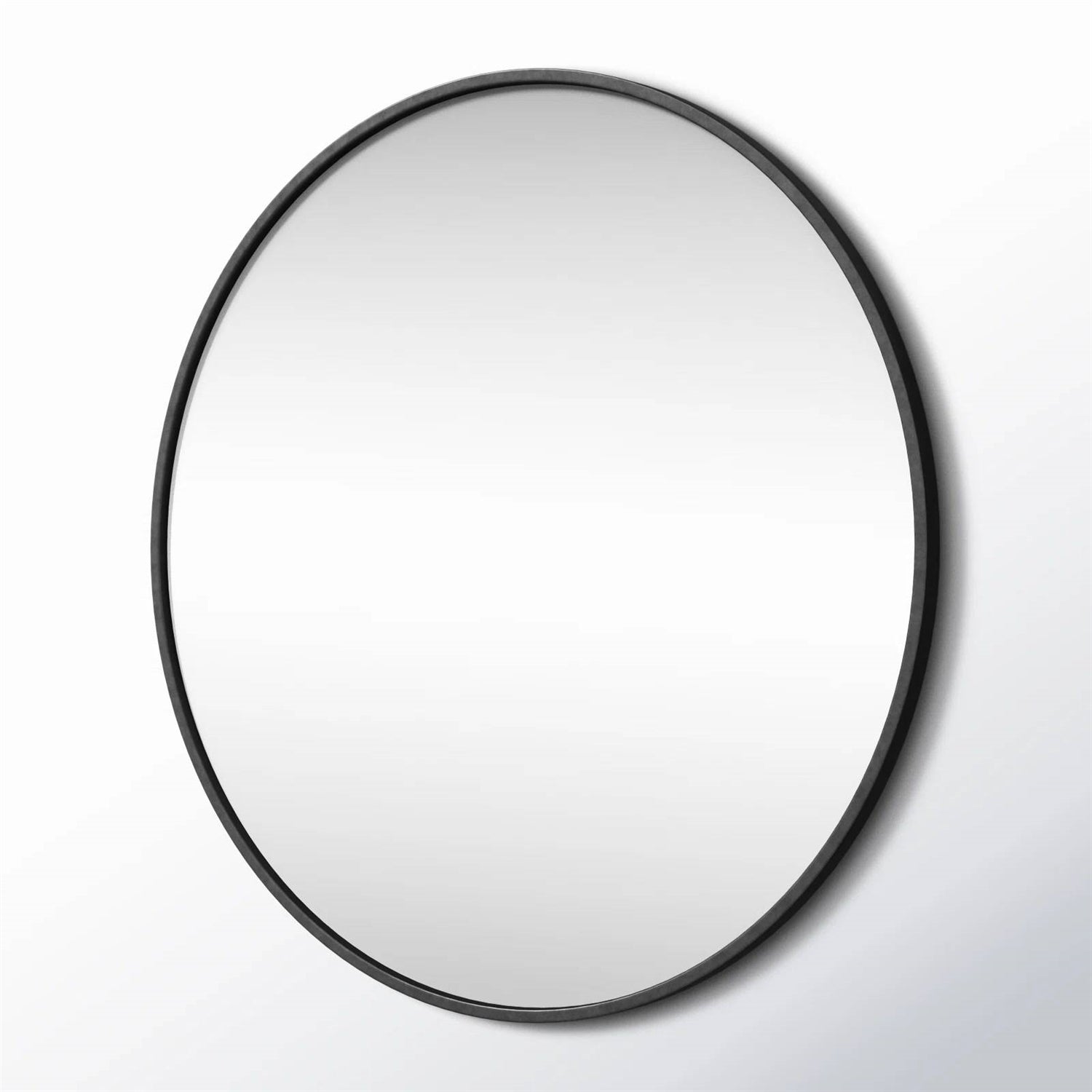 Round 36-inch Wall Mirror in Black - Living Room Bedroom Accent Bathroom Mirror-3
