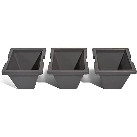 Black Rectangular Raised Garden Bed Planter Box with Removeable Trays-3