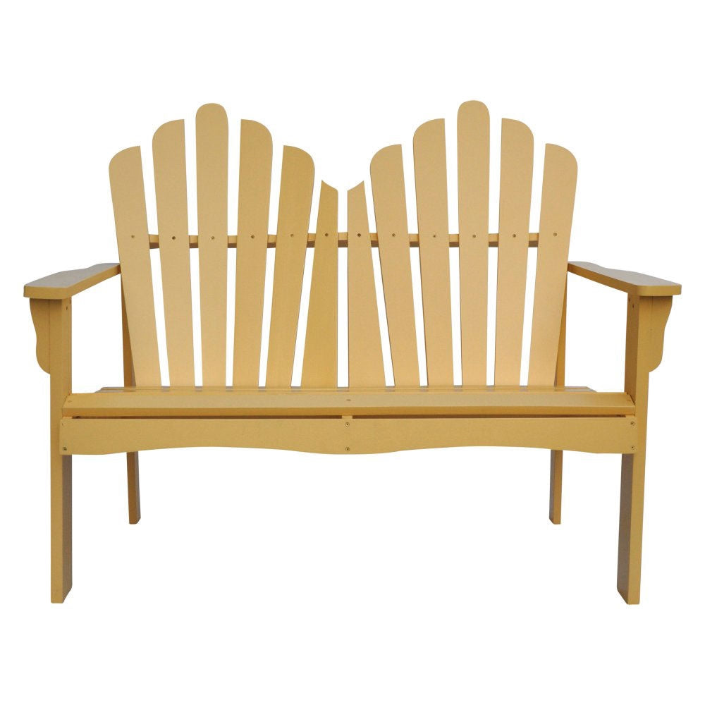 Outdoor Cedar Wood Garden Bench Loveseat in Beeswax Finish-0