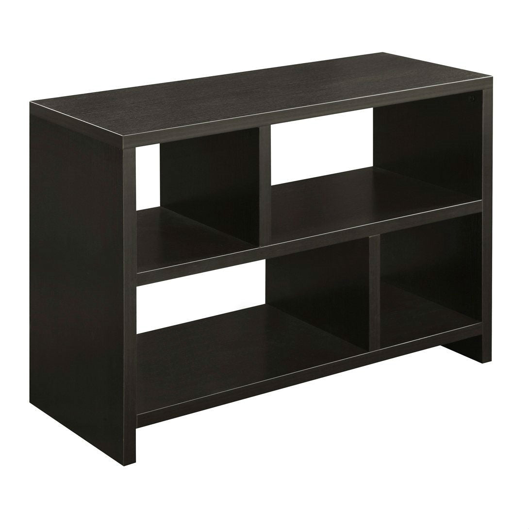 Modern 2-Shelf Bookcase Console Table in Espresso Wood Finish-1