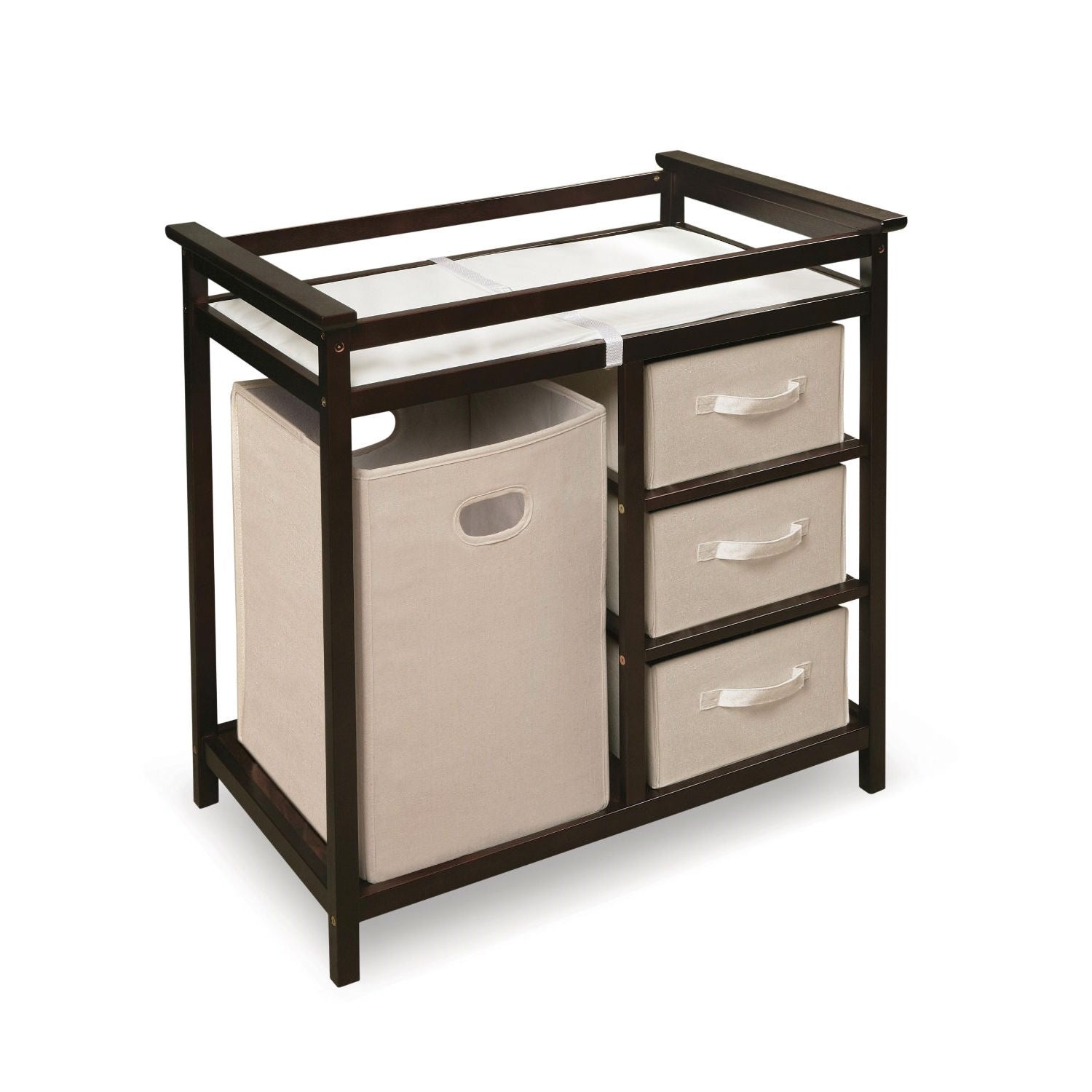 Baby Changing Table with 3 Baskets and Hamper in Espresso-0