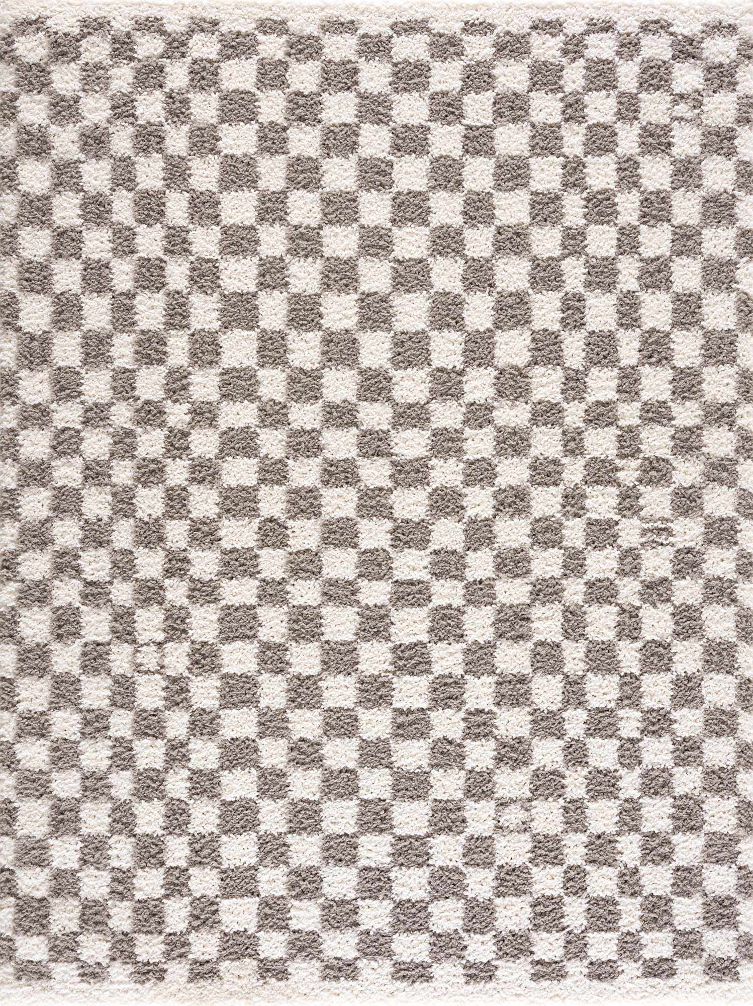 Kieu Taupe Checkered Area Rug-2