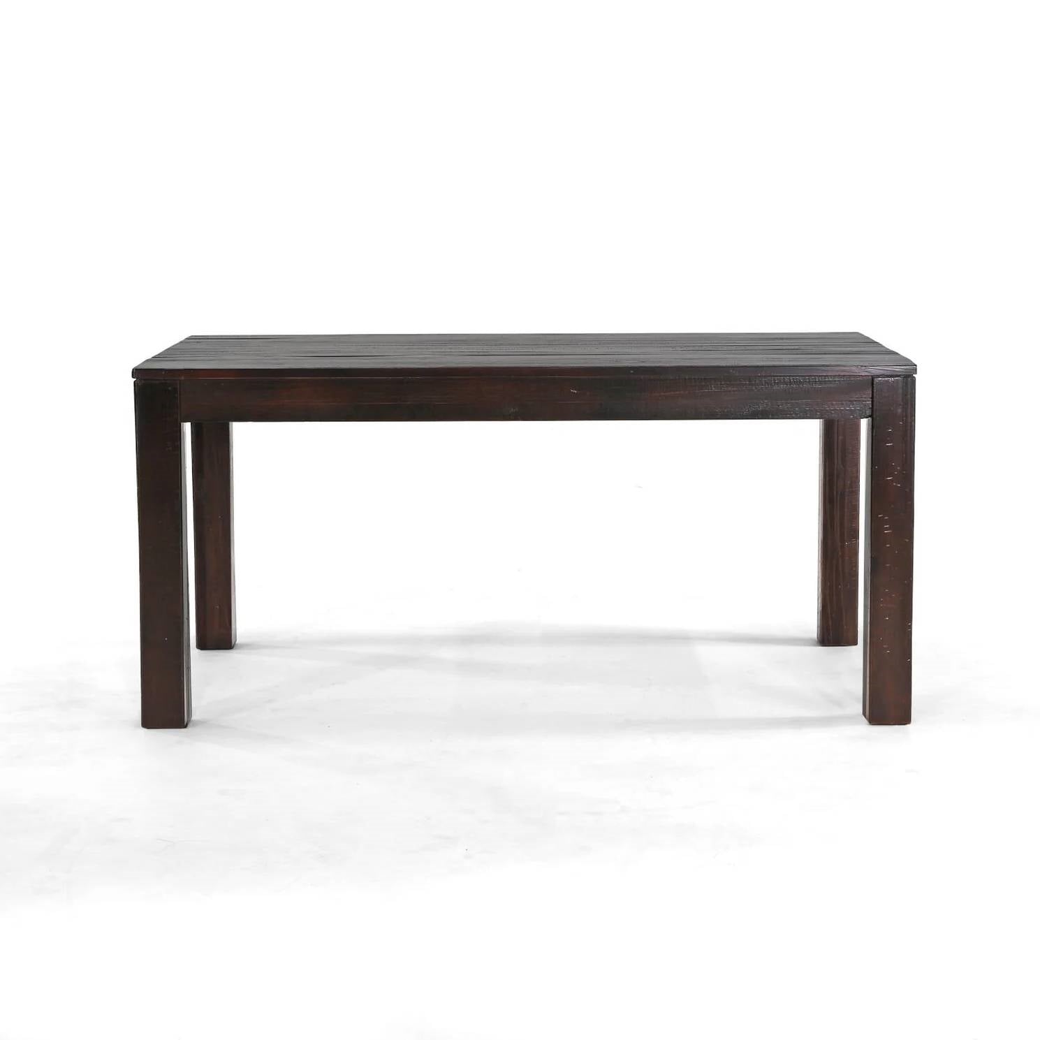 Modern Farmhouse 63-inch Solid Wood Dining Table in Rustic Dark Brown Finish-1