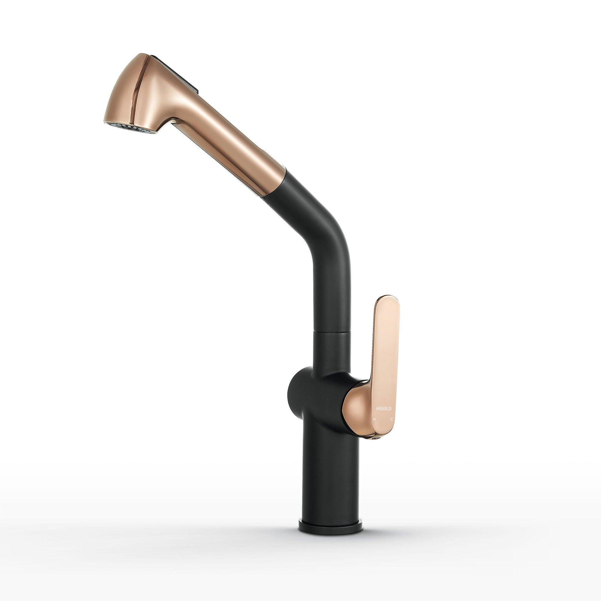HIGOLD BN4.0 Single Handle Pull Down Kitchen Faucet with IF Award,Black Gold finished