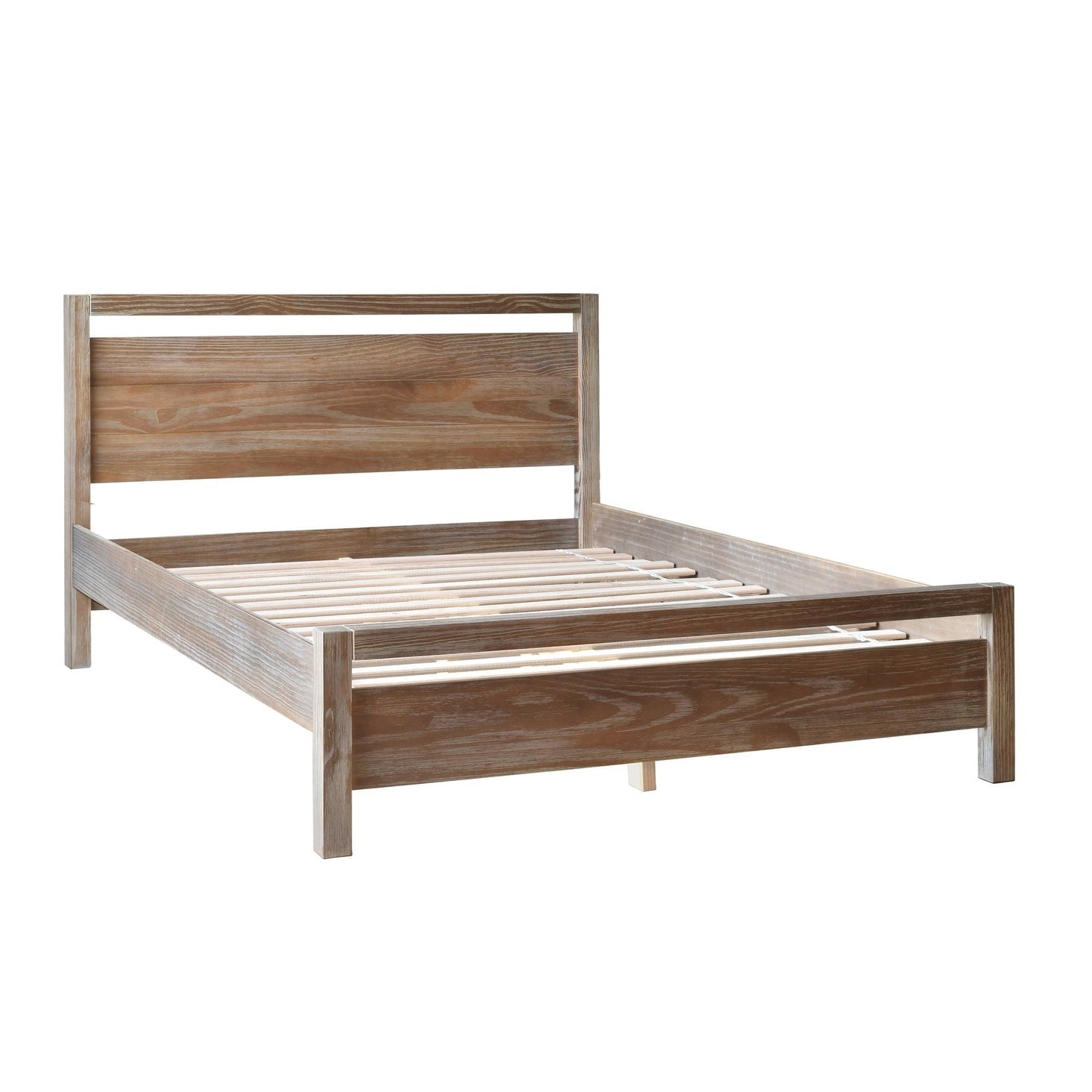 Queen Size FarmHouse Traditional Rustic Pine Platform Bed-0