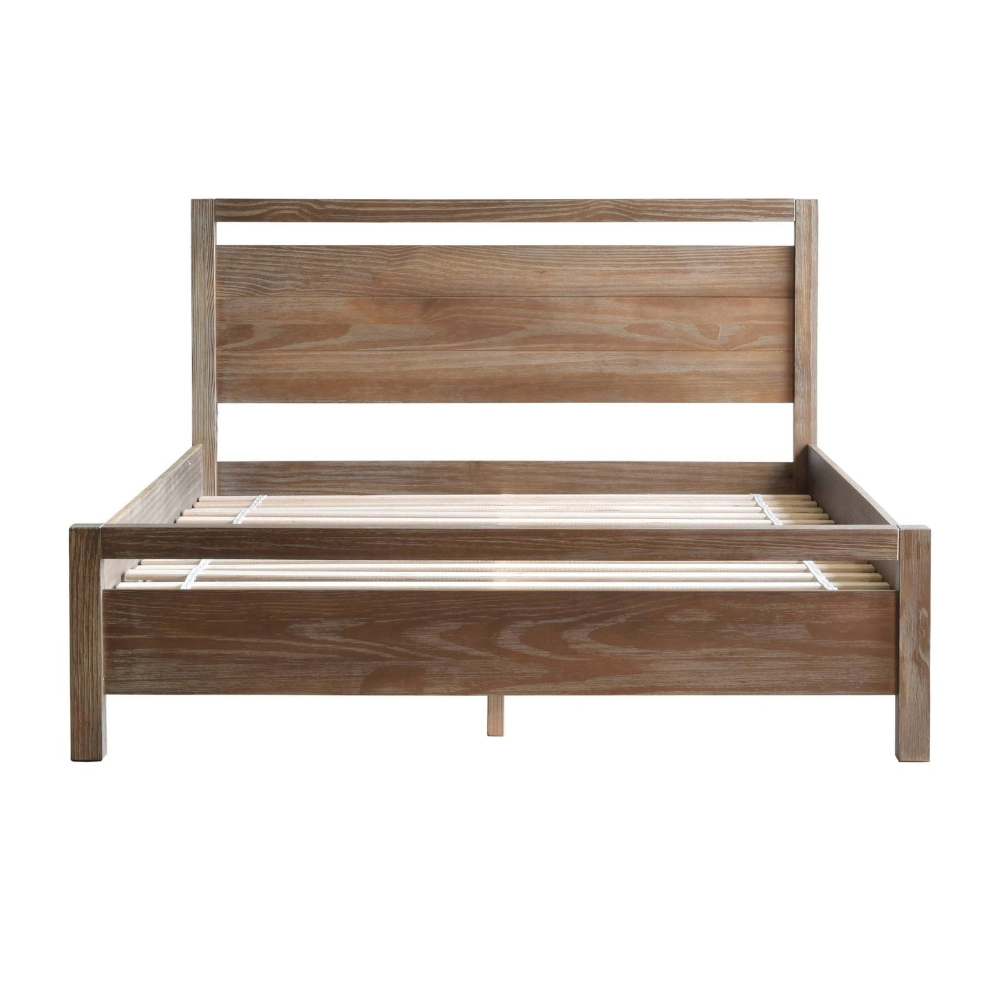 Queen Size FarmHouse Traditional Rustic Pine Platform Bed-1