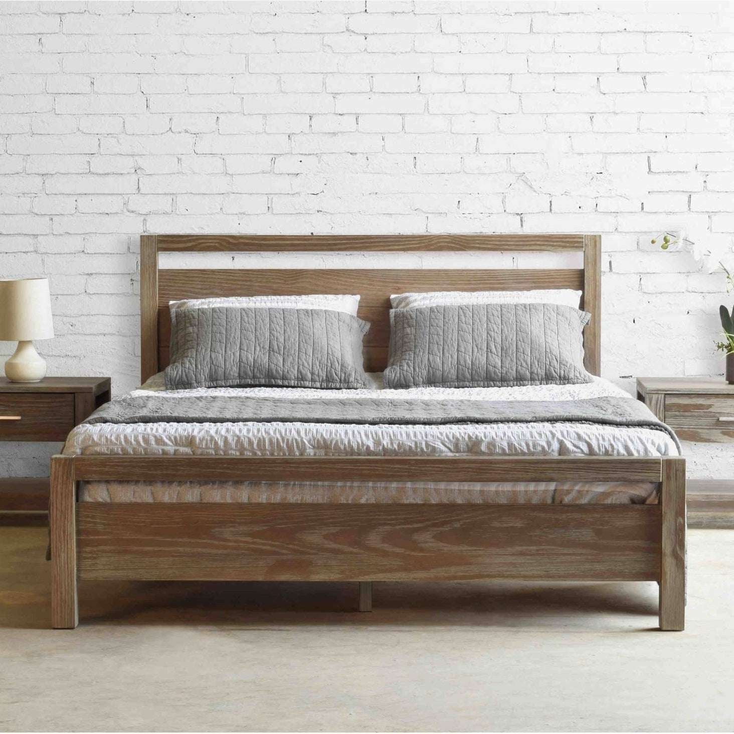 Queen Size FarmHouse Traditional Rustic Pine Platform Bed-3