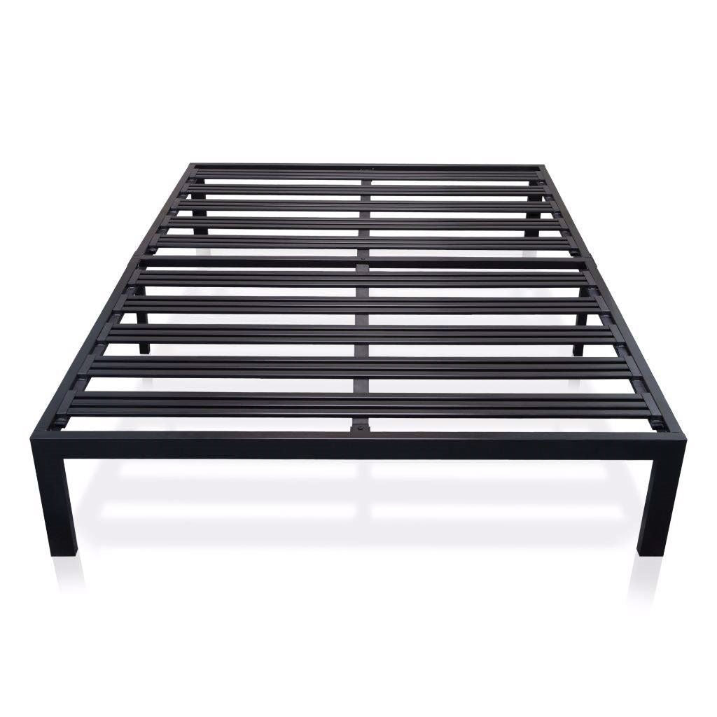 California King Metal Platform Bed Frame with Heavy Duty Slats-2