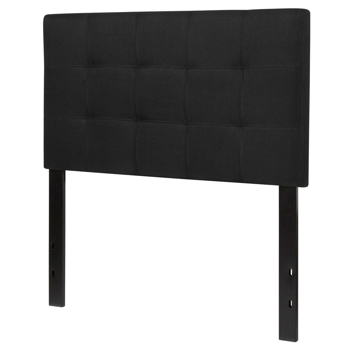 Twin size Modern Black Fabric Box-Stitch Upholstered Headboard-0